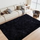 thumbnail image 1 of Alfombra LòutiRoot Home Black Fluffy de 160 x 230 cm para salón, 1 of 8