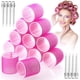 thumbnail image 1 of Rizadores de pelo jumbo, juego de 24 rulos grandes con autoagarre y pinzas de acero inoxidable para cabello largo, mediano, corto, grueso, fino y con flequillo., 1 of 7