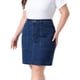thumbnail image 2 of Faldas Lápiz de Mezclilla de Talla Grande para Mujeres de Agnes Orinda, Falda Midi de Verano Casual de Trabajo de Cintura Alta con Bolsillos 4X Azul Oscuro, 2 of 6
