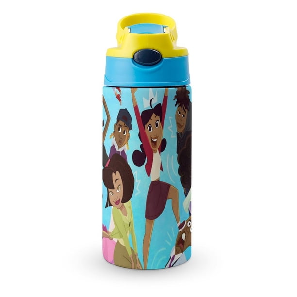 The Proud Family: Más Fuerte y Más Orgullosa Botella de Agua con Tapa Pop Top de Un Toque, Acero Inoxidable, a Prueba de Fugas, para Deportes, Botella Infantil azul 12 oz