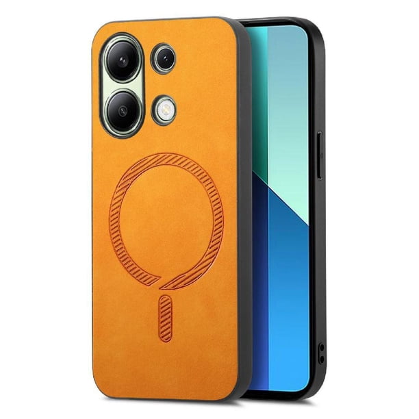Magnetic Slim Case for Xiaomi Redmi Note 13 4G with Camera Guard & Anti-Scratch Back Yellow