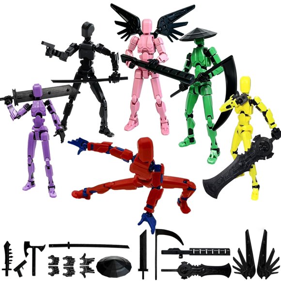 Figuras de acción HYQDYLQ T13 – Set de 6 piezas multiarticuladas impresas en 3D