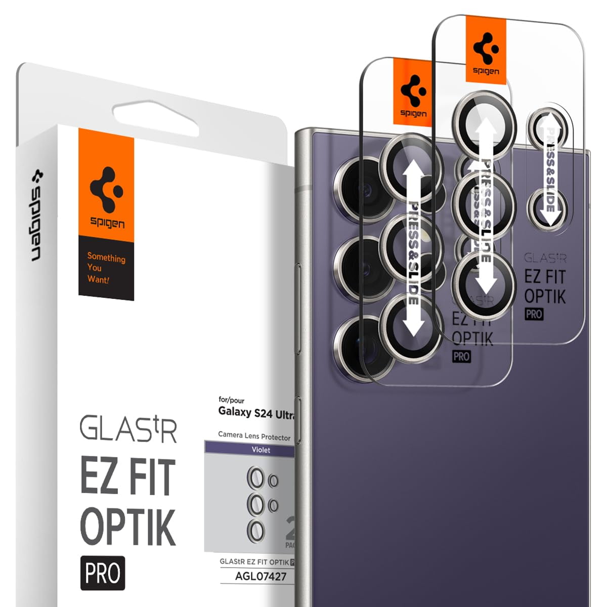 Protector De Pantalla Para Lente De Cámara Spigen Glastr Ez Fit Galaxy S24 Ultra