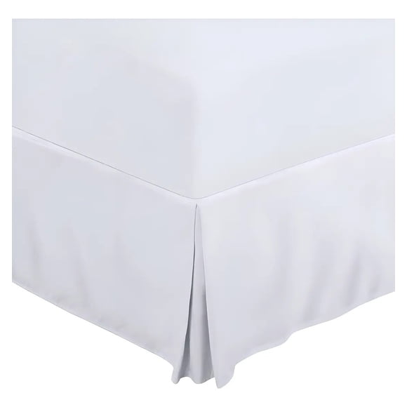 Faldón Cama 1,5 Plazas Blanco Liso Elasticados Premium Casa Nerola
