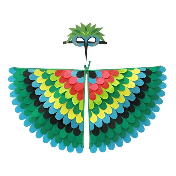 Disfraz Infantil Cosplay Pajaro Ave Verde Niños Juegos Rol