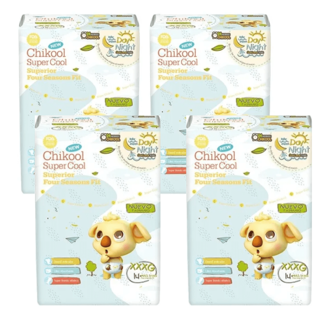 Pañales Chikool Super Cool Talla Xxxg 4paq De 14und