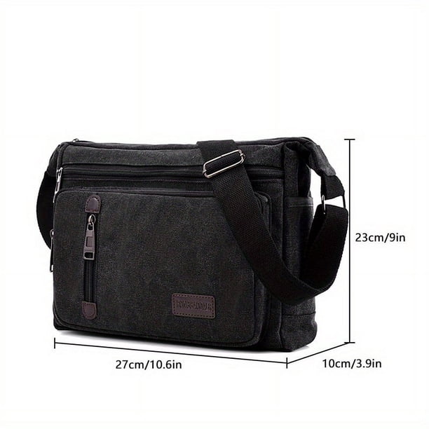 1pc Men's Crossbody Messenger Bag Canvas Bag With Upgrade Thickened Canvas Material Messenger Bag Singel Shoulder Large Capacity Bag Large Capacity Multi-Pocket