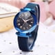 thumbnail image 3 of Reloj de pulsera de cuarzo para mujer, con botón magnético y correa de malla, esfera redonda de aleación (azul), 3 of 6