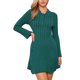 thumbnail image 2 of INSPIRE CHIC Vestido Suéter Plisado para Mujer Casual de Manga Larga Camiseta de Punto S Verde Oscuro, 2 of 6