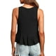thumbnail image 3 of Top Estilo Babydoll Informal Sin Mangas Con Escote En V Y Dobladillo Con Volantes Para Mujer, 3 of 6
