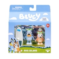 Pack De 2 Figuras Bluey Isla Alfombra Posables 6-8 Cm Juguetes