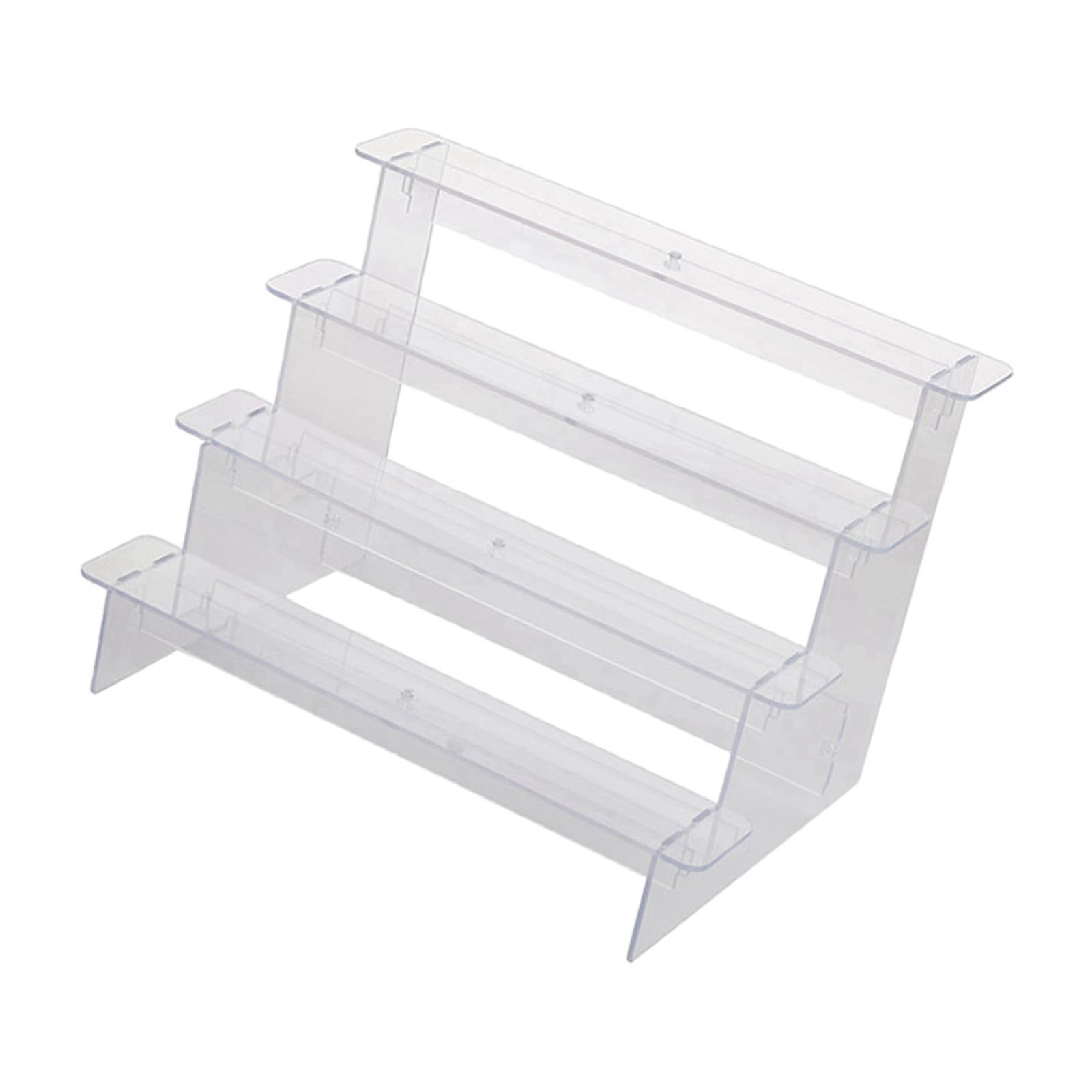 Bothyi - Estante De Almacenamiento De Escaparate Elevador De Exhibición De Escalera Acrílica Para Billetera Escritorio De Hogar 4 Capas 29Cm