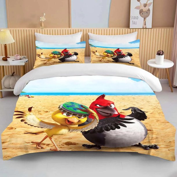Bird Parrot Rio Anime Printed Bedding Set Duvet Cover Full Size Kids Birthday Gift Queen Bedding Set Gift Bed Sheets