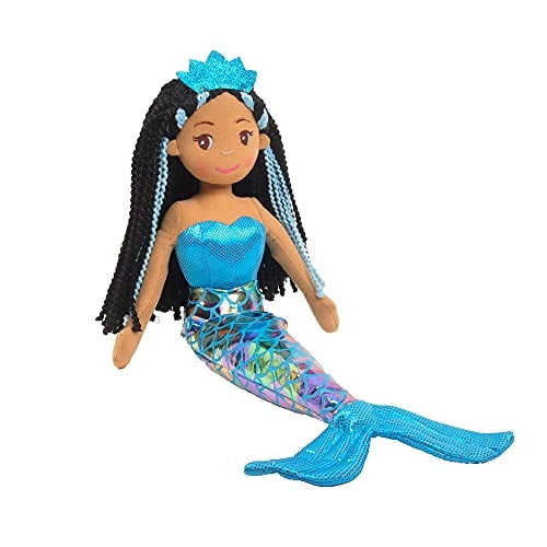 Linzy Toys, Muñeca Sirena Aria, Sirena Suave Peluche, Azul, 18" Sirena Juguetes Para Niñas