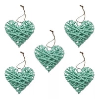 Genérico - Set 5 Corazon Mimbre Corazon Colgante Hogar Nordico Lau