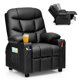 thumbnail image 1 of Sillón reclinable infantil Costzon ajustable de cuero negro, 1 of 9