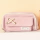 thumbnail image 3 of 1pc Simple Three-layer Large Capacity Pencil Bag Student School Supplies Storage Bag Large Opening Soft Cloth Pencil Case With Mesh Bag Boys Girls Cute Stationery Bag Prize Gifts, 3 of 5
