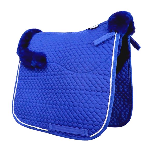 Almohadilla de silla Woolous de piel de oveja 61x53 cm azul real 1,6 kg
