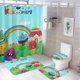 thumbnail image 1 of Los Kiboomers-theme 4-Piece Shower Curtain Set with Rugs, Waterproof Bathroom Decor Set Includes Bath Mat, U-Shaped Rug, Toilet Lid Cover and Curtain with Hooks, 1 of 6