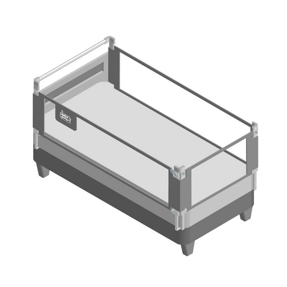 3 Barandas + soporte de cabecera Para Cama 1 Plaza 90x190x190 cm Gris Altura colchón hasta 27 cm