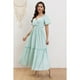 thumbnail image 1 of Vestido Largo Acampanado Mujer Manga Corta Cuello V 346, 1 of 3