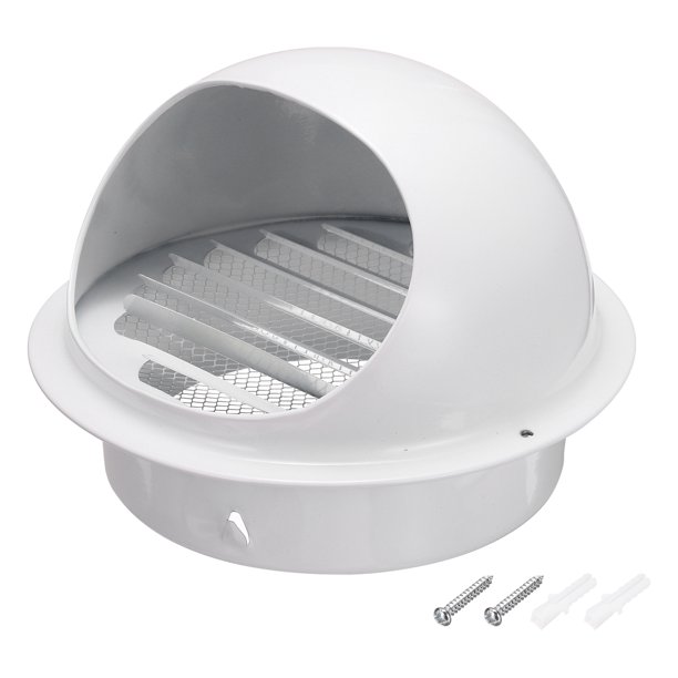 Cubierta Redonda de Ventilación Uxcell, Ventilación de Pared Exterior, Rejilla de Ventilación de Soffit con Capucha de Salida de Escape para HVAC Blanco 7 Pulgadas