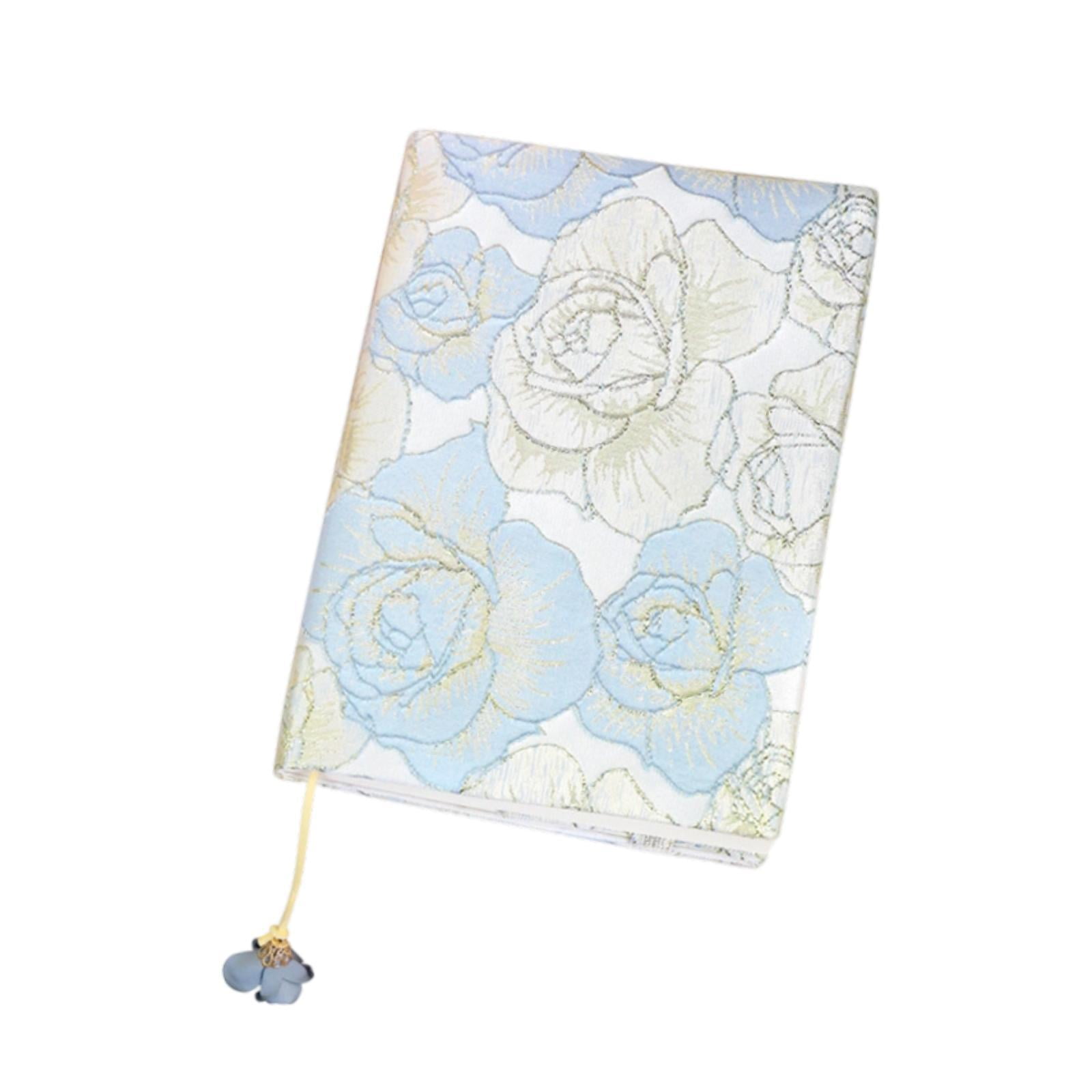Magideal - Funda Para Libro Protector Para Tapa Dura Cubierta De Tela Y Forro Elástico Con Diseño Floral Que Protege De Arañazos Adecuado Como Regalo Para Lecto Azul