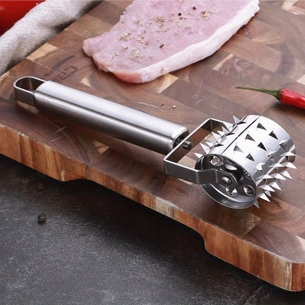 1pc Stainless Steel Meat Tenderizer Roller Hammer With Handle Pizza Roller Suitable For Any Meat Kitchen Tools Easy To Clean Household Essentials