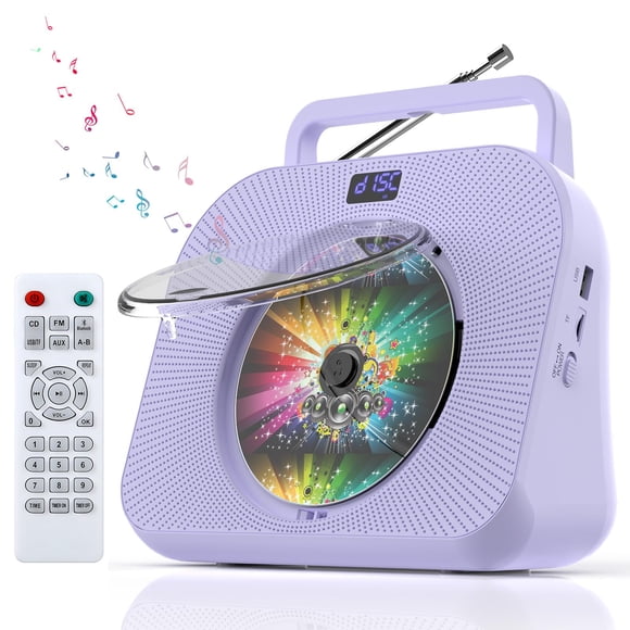 Reproductor de CD WSJSYH YR-Q800 Bluetooth con altavoces HiFi Púrpura