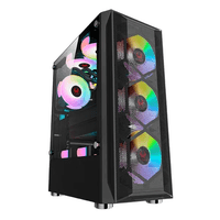 Genérico - Gabinete Kronos Ice Drilling, Atx, Vidrio, 4 Coolers Rgb Negro