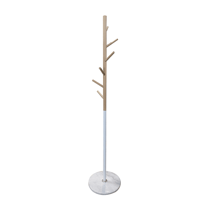 Msa Muebles Santa Ana - Perchero Madera Blanco Con Base Mármol