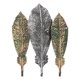 thumbnail image 2 of Adorno Decorativo Hojas Cuadro Estilo Metal 30x15cm Plateado, 2 of 3