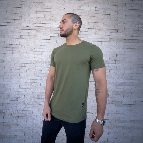 polera longfit Verde oliva