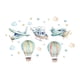 thumbnail image 5 of Globo de aire caliente pegatina de pared Mural PVC dibujos animados autoadhesivo Arte de la pared Decoración calcomanía de pared para sofá telón de , Estilo b, 5 of 5
