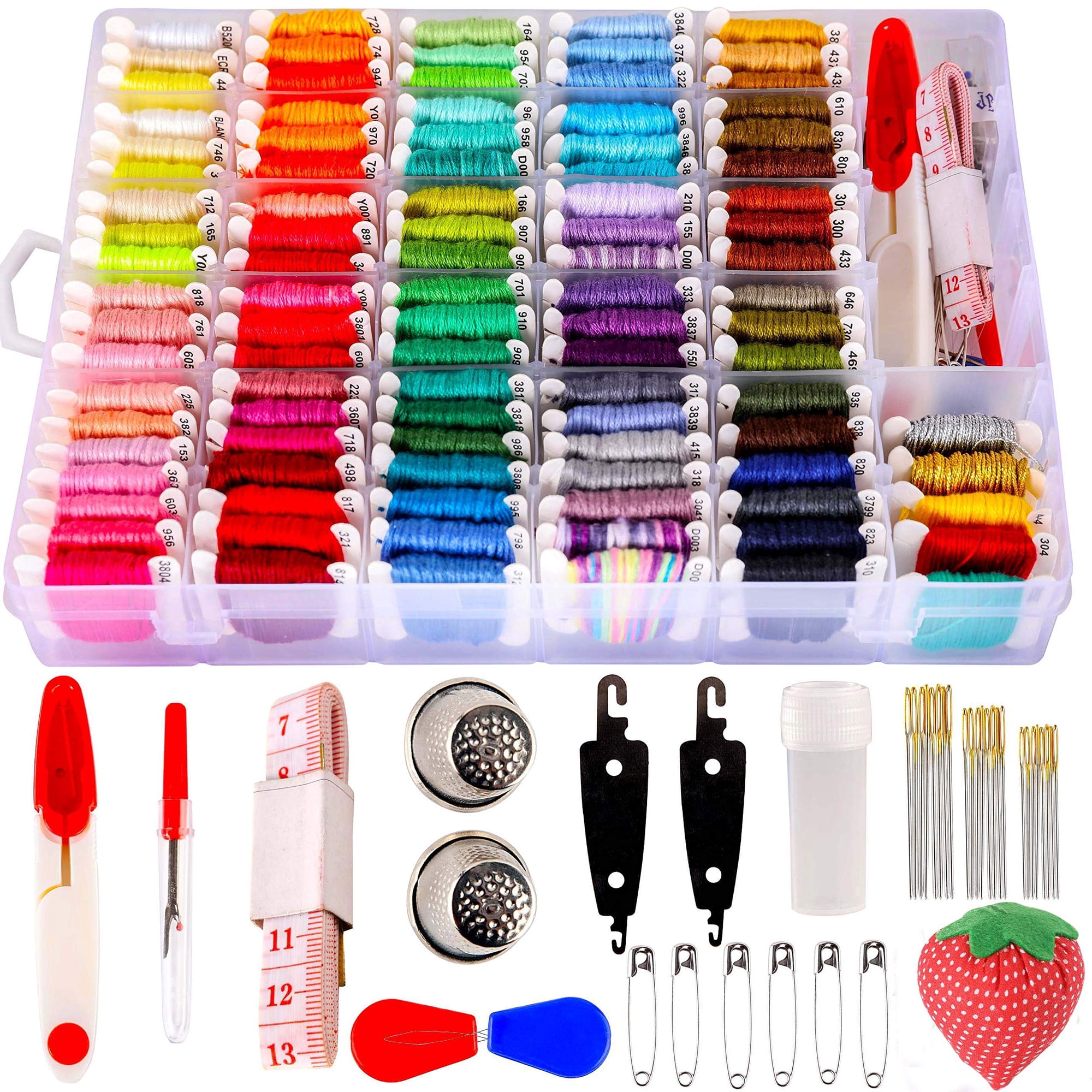 Yitohop - Kit De Hilo Para Bordar Con Caja Organizadora 200 Unidades+100 Piezas