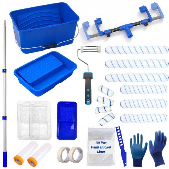 Kit de rodillos de pintura WCNLCEO 46 cm 25 piezas con poste extensible