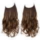 thumbnail image 1 of Xiao Hua Extensión de Cabello con Alambre de Línea de Pesca invisible, Fibra Sintética Larga Ondulada Rizada, Extensión de Cabello Estilo Diadema Ajustable, 18 inch Castaño, 1 Pieza, Estilo C, 1 of 4