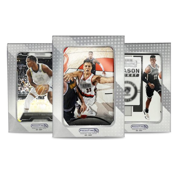 Cartas de baloncesto PressTine de 100 piezas con 2 cartas de memorabilia