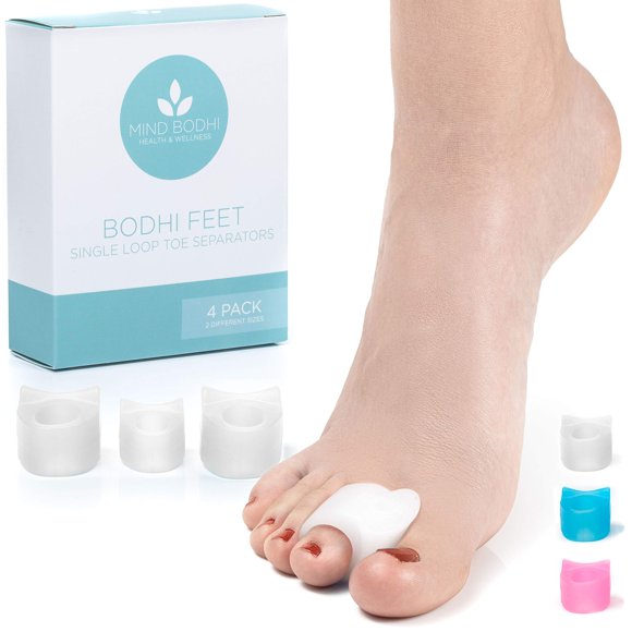 Cojín Toe Separators Mind Bodhi, paquete de 4 unidades (pequeño y grande)