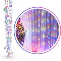 Genérica - Luces Navidad Cascada Multicolor 3Mx3M Diamante