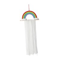 Magideal - Soporte Para Moños De Macramé, Organizador De Moños Para Niñas, Estante De Exhibición De Adornos Para Moños, Tapiz, Decoración De Habitación, Borlas, Blanco