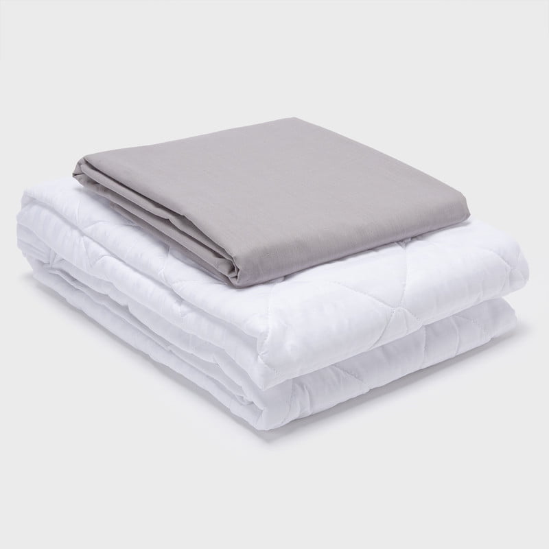 Arthome - Combo Sábana Gris + Cubrecolchón King