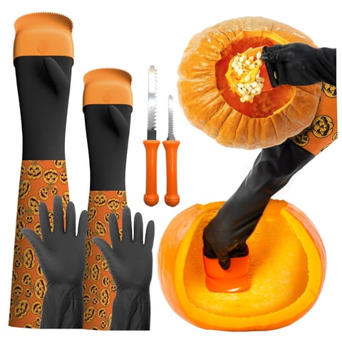 Halloween Moments - Kit De Tallado De Calabazas Con Forma De Guante Raspador De Calabazas Con Momentos De Halloween