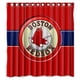 thumbnail image 1 of Cortina de ducha de los Red Sox, juego de cortina de baño con ganchos, tamaño 66 x 72 pulgadas, 1 of 3