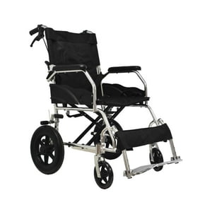 Glomed - Silla De Ruedas De Traslado Geriátrica Ultra Liviana Negra