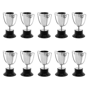 Magideal - 10 Mini Trofeos De Premio Para Niños Y Adultos, Multiusos, Portátiles, Pequeños Trofeos Para Accesorios, Decoraciones Para Fiestas Deportivas Y Argén