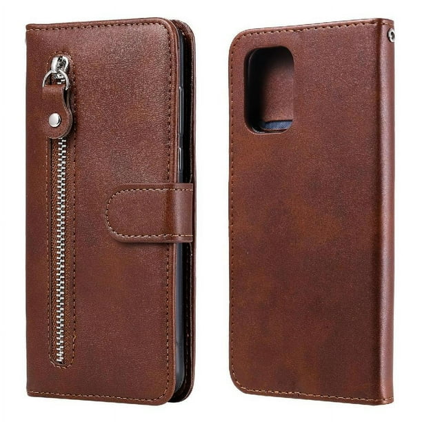 Funda con Cremallera para Xiaomi Redmi NOTE 10 5G, Carcasa Cartera de Cuero PU con Soporte y Tarjetero