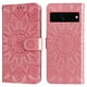 thumbnail image 3 of Funda tipo cartera FOXDOCK para Google Pixel 7 Pro , diseño girasol en relieve, cuero PU, cierre magnético, soporte y tarjetero, 3 of 5