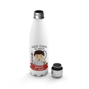 Creango - Botella Agua Termica Aqui Toma El Mejor Barbero De Acero Inoxidable