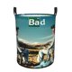 thumbnail image 1 of Breaking Bad Cesta de lavandería de gran capacidad redonda con asa, bolsa para ropa sucia plegable, almacenamiento para dormitorio, baño y lavadero 44x35 cm, 1 of 6